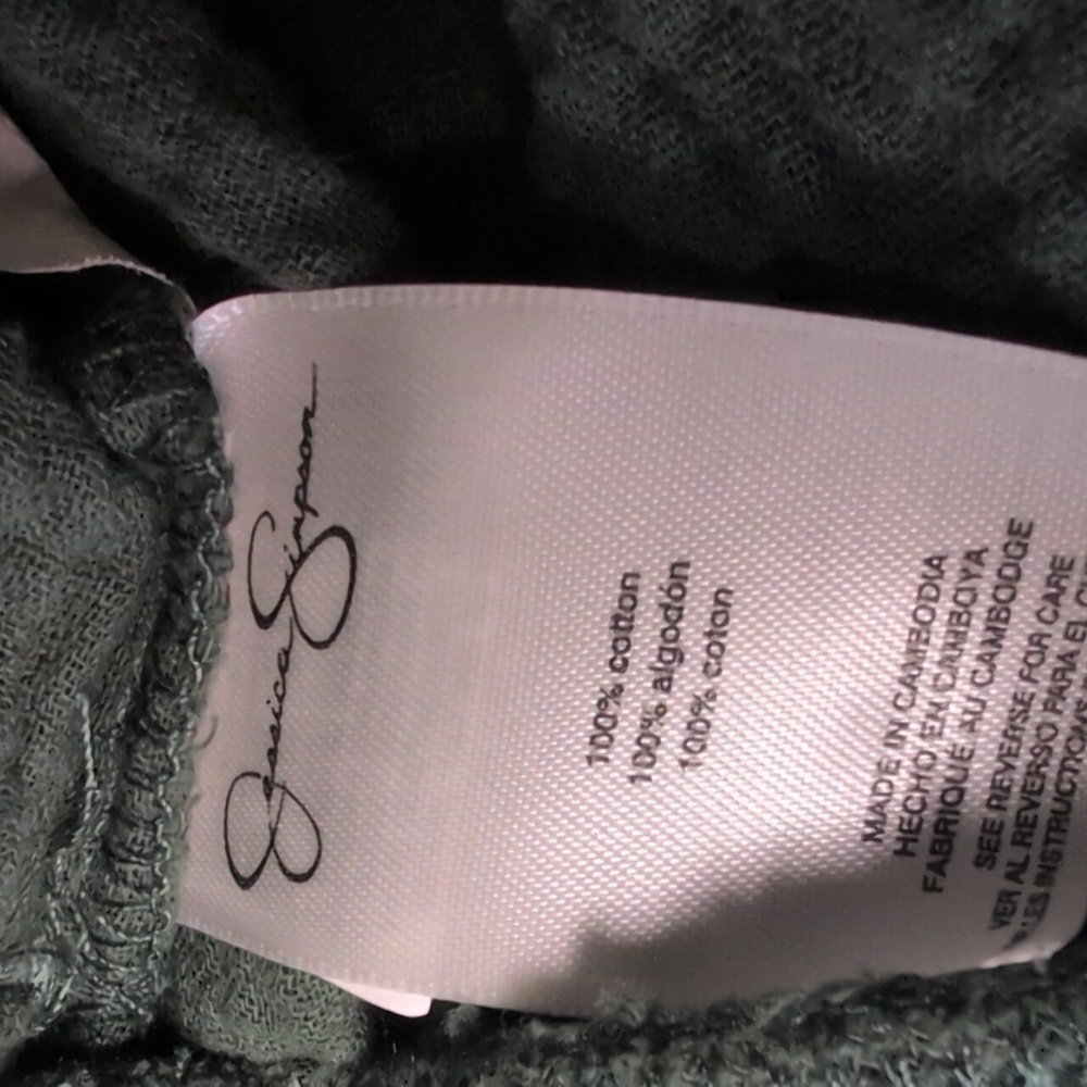 Jessica Simpson Green Gauze Cotton Pants. - Picture 8 of 8